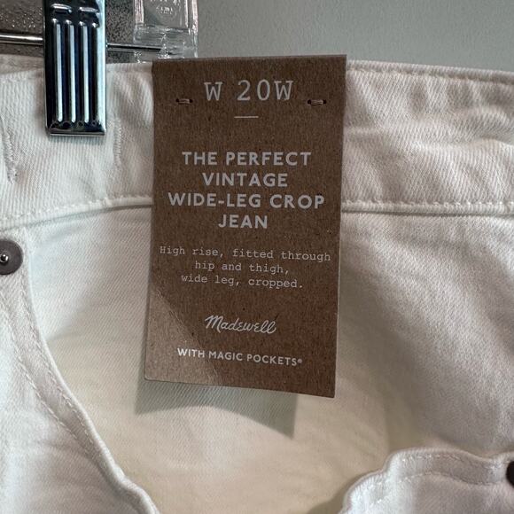 Madewell The Plus Perfect Vintage Wide-Leg Crop Jean 20W Tile White - Picture 4 of 11